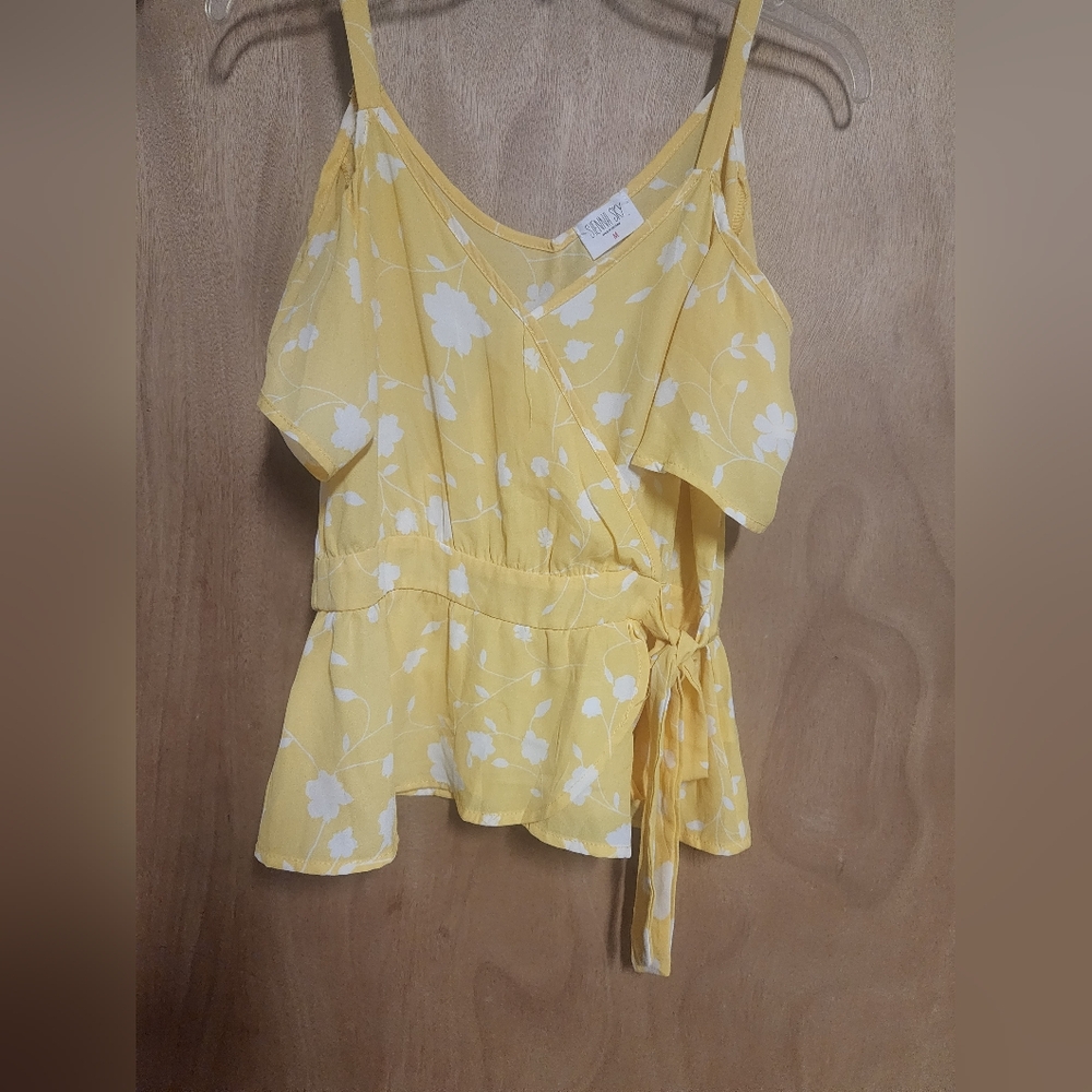 Peplum yellow blouse, size M